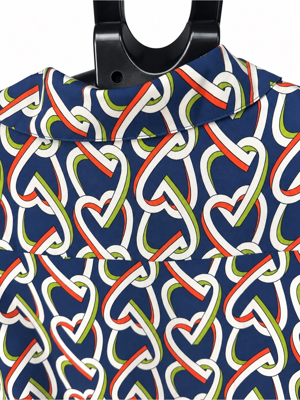 Cabi Size L Navy Multicolor Heart Print Sleeveless Button Front dress - Picture 6 of 9
